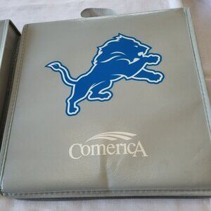 Detroit Lions Logo Stadium Seat Cushions Set Of 2 With Handles Gray & Blue Comer